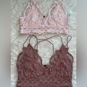 Lote2 free people Sexy Comfortable Lace Wireless Stretch Bra Bralette Top